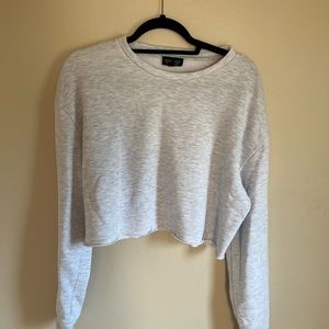 TopShop Cropped Grey Sweatshirt. Size 8! WORN ONCE!
